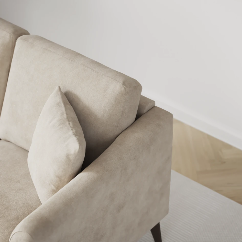 Eden - 3-sits soffa svängd - Beige