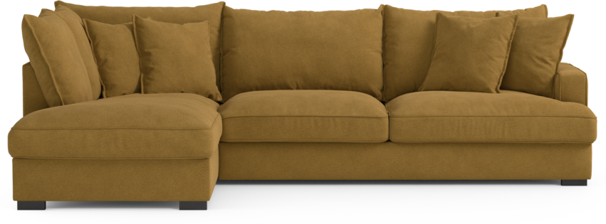 Mila - 3-sits soffa med divan vänster - Gul