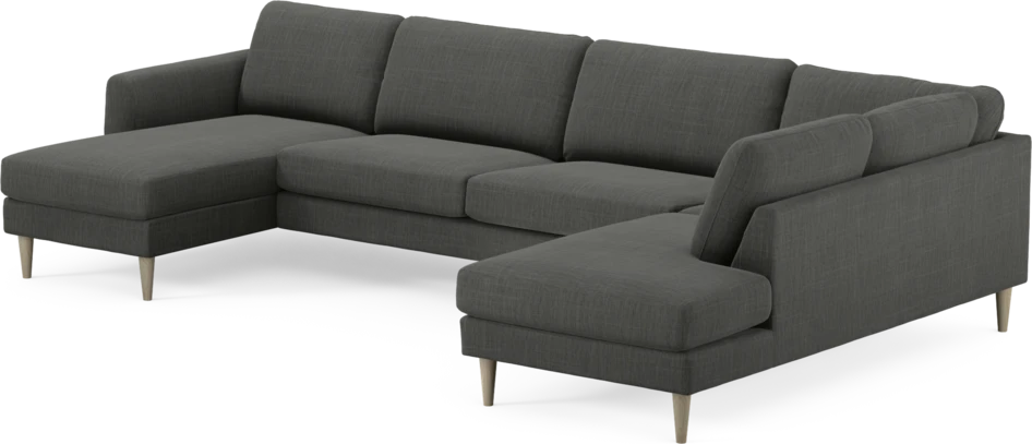 Bridge - 3-sits soffa med schäslong vänster och divan höger - Grå