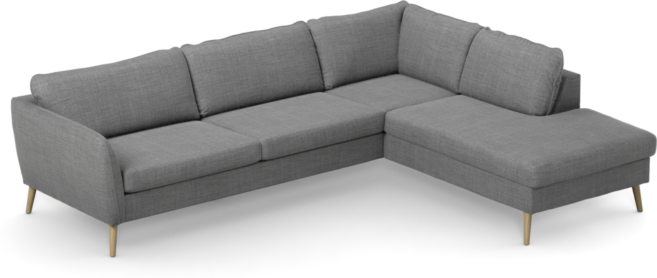 County - 2,5-sits soffa med divan höger - Grå
