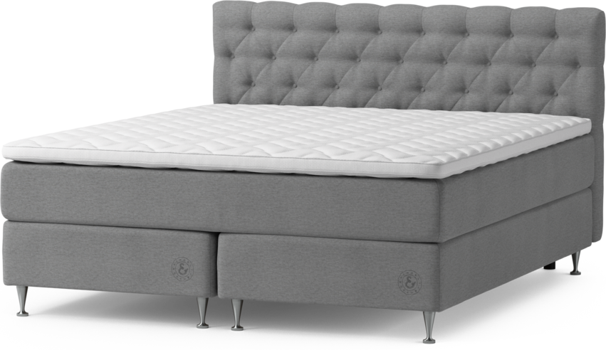 Särö Exclusive - Kontinentalsäng, dubbelsäng med bäddmadrass och Pikerad Låg sänggavel