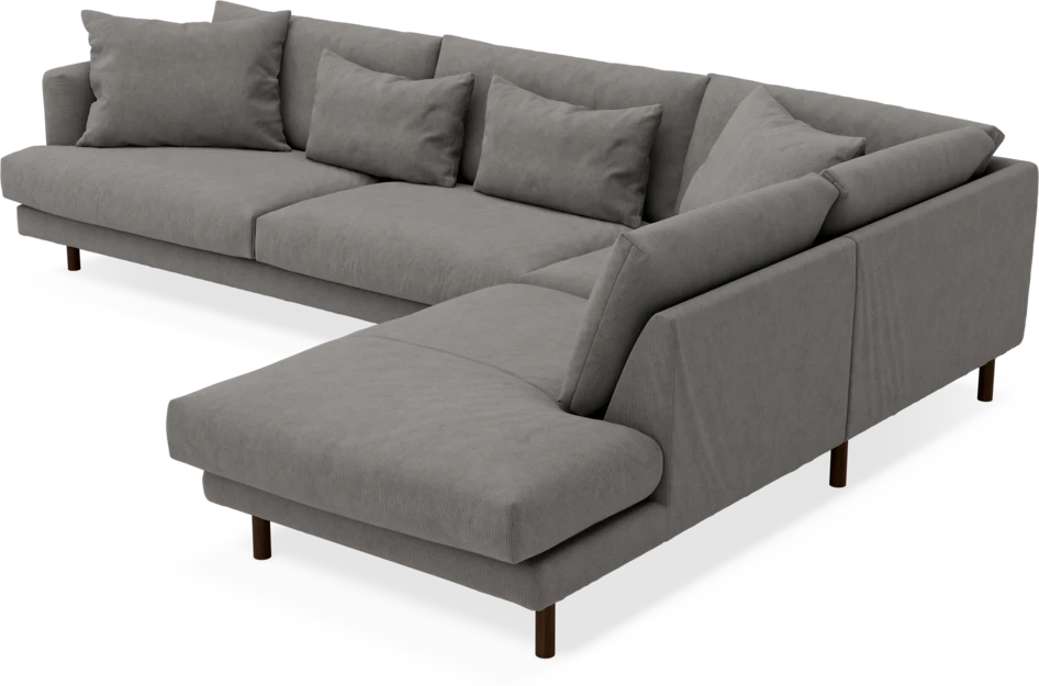 Harper - 3-sits soffa med divan höger - Grå