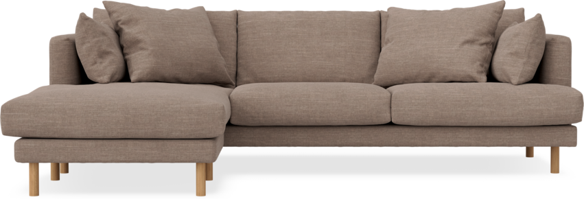 Harper - 4-sits med schäslong vänster - Brun