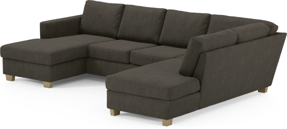 Friday - 3-sits soffa med schäslong vänster och divan höger - Brun