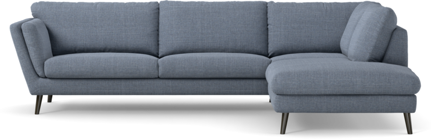 Madison Lux - 3-sits soffa med divan höger - Blå