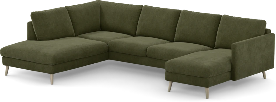 Madison Lux - 2-sits soffa med divan vänster och schäslong höger - Grön