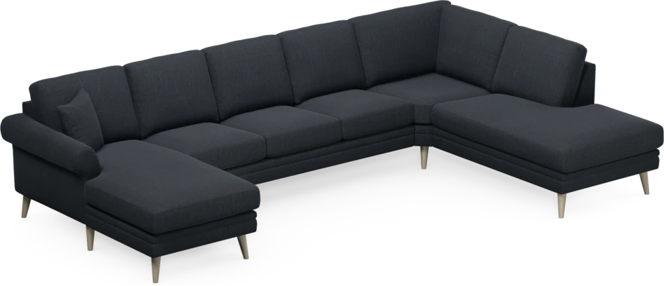 Eden - 3-sits soffa med schäslong vänster och divan höger - Blå
