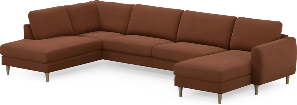 Bridge - 3-sits soffa med divan vänster och schäslong höger - Orange