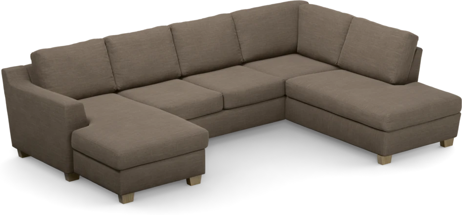 Friday - 3-sits soffa med schäslong vänster och divan höger - Brun
