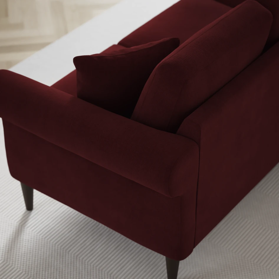 Eden - 3-sits soffa svängd - Röd