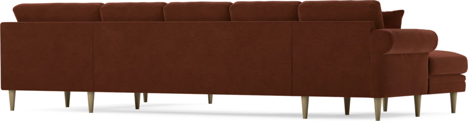 Eden - 3-sits soffa med schäslong vänster och divan höger - Orange