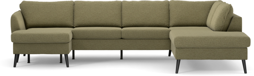 County - 3-sits soffa med schäslong vänster och divan höger - Grön