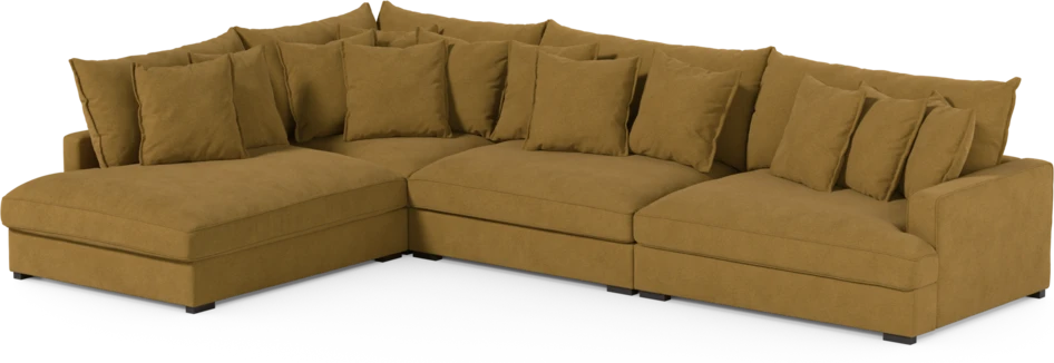 Rossi - 4-sits soffa med divan vänster - Gul