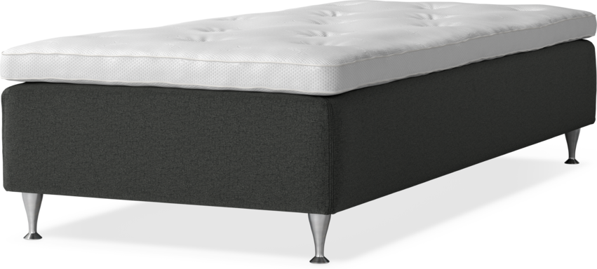 Delux Sense - Ramsäng, enkelsäng med bäddmadrass - Grå