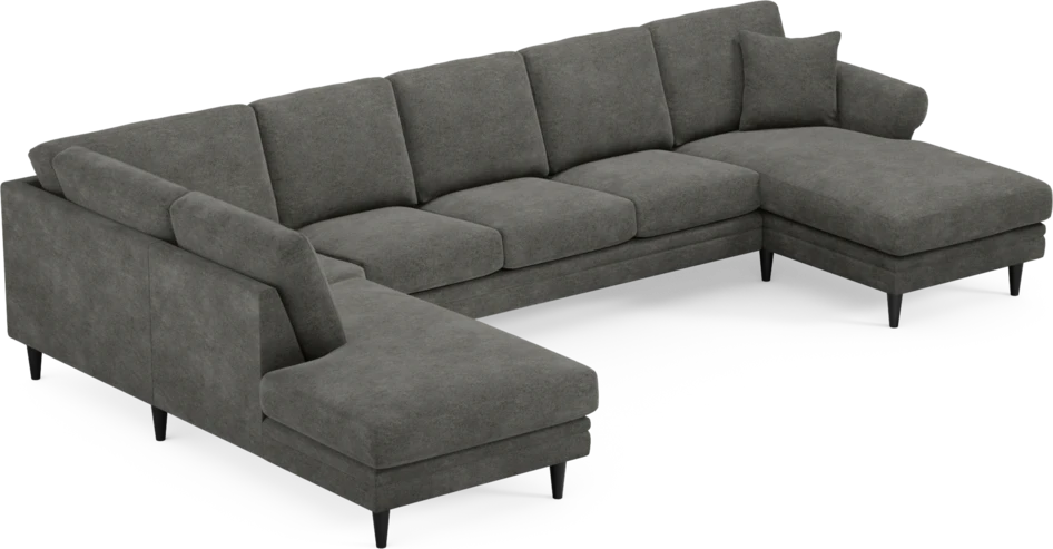Eden - 3-sits soffa med divan vänster och schäslong höger - Grå