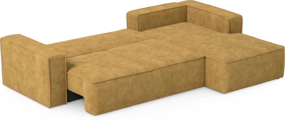Ide - Bäddsoffa 3-sits med schäslong höger - Gul