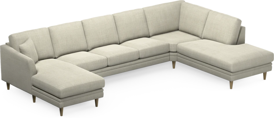Eden - 3-sits soffa med schäslong vänster och divan höger - Beige
