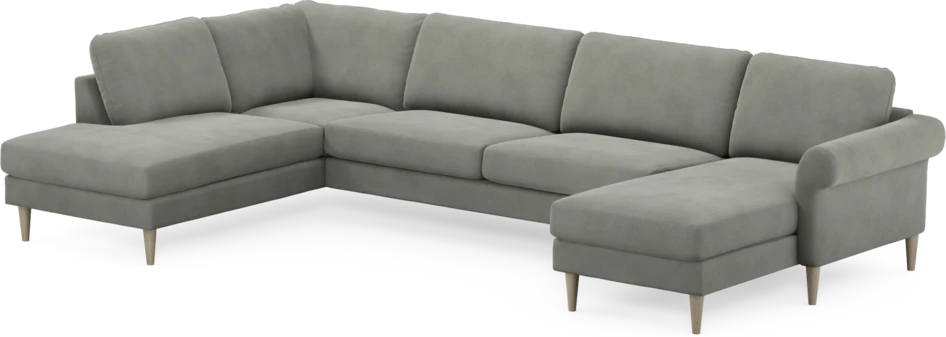 Bridge - 3-sits soffa med divan vänster och schäslong höger - Grå