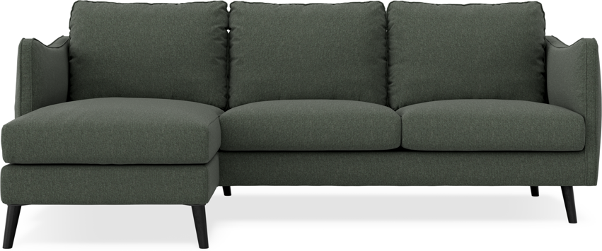 Madison Lux - 2-sits soffa med schäslong vänster - Grön
