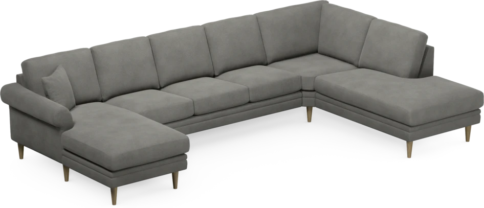 Eden - 3-sits soffa med schäslong vänster och divan höger - Grå