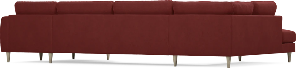 Bridge - 3-sits soffa med divan vänster och schäslong höger - Röd