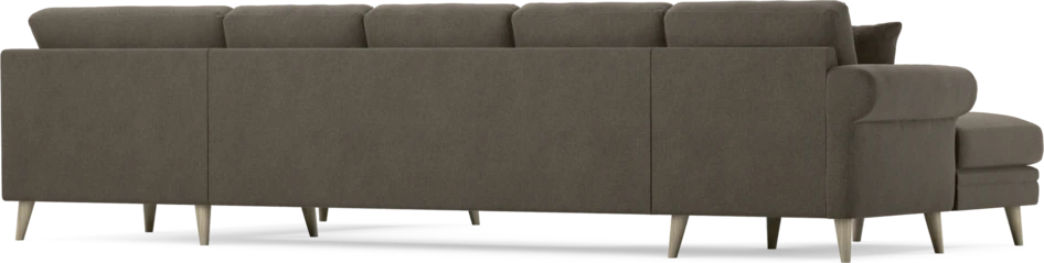 Eden - 3-sits soffa med schäslong vänster och divan höger - Brun