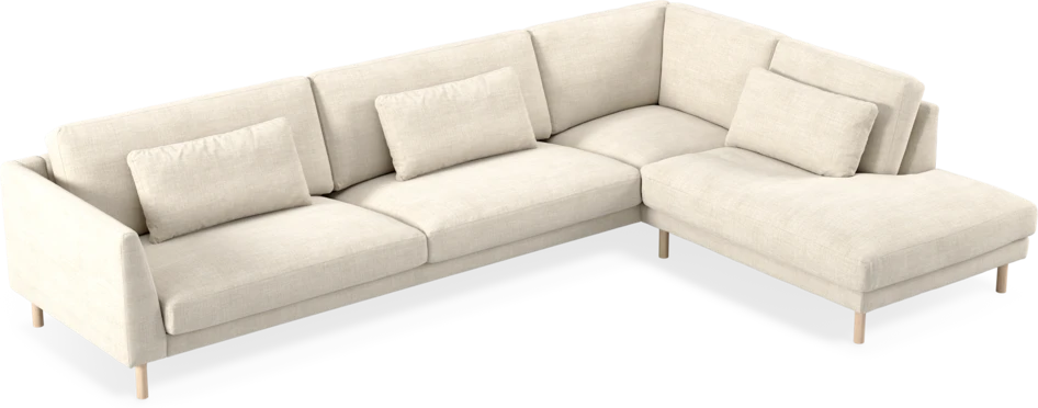 Willow - 4-sits soffa med divan höger, fast klädsel - Beige