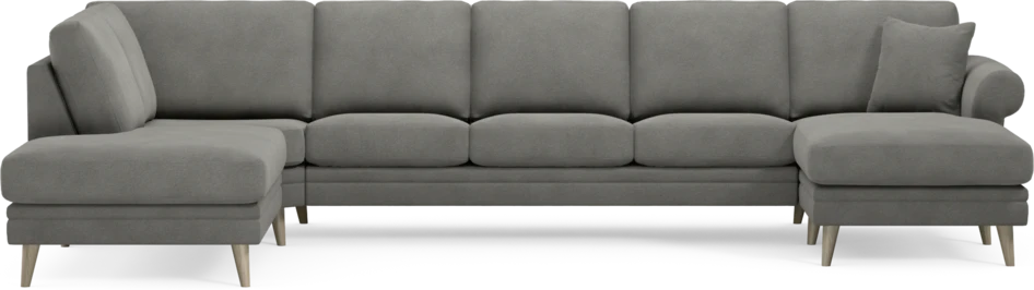 Eden - 3-sits soffa med divan vänster och schäslong höger - Grå