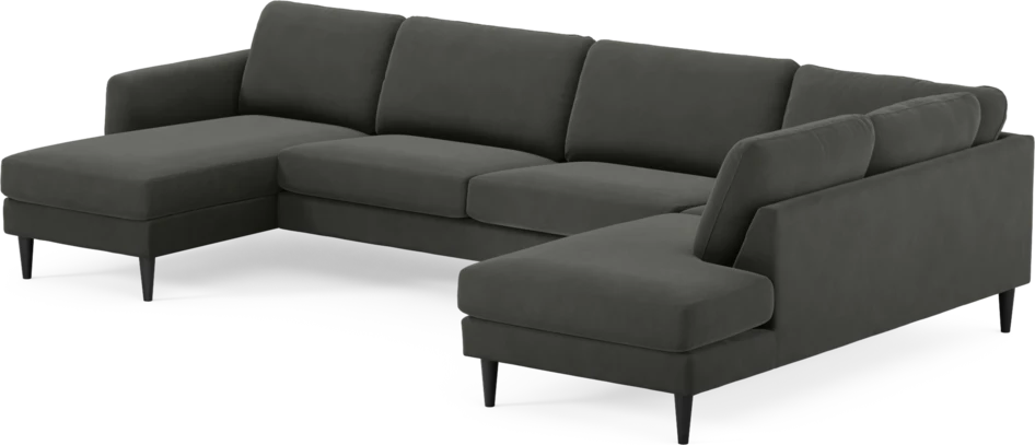 Bridge - 3-sits soffa med schäslong vänster och divan höger - Grå