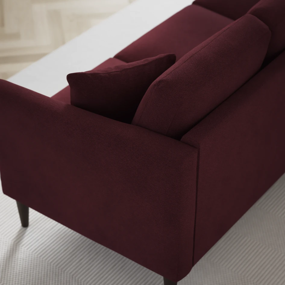 Eden - 3-sits soffa svängd - Röd