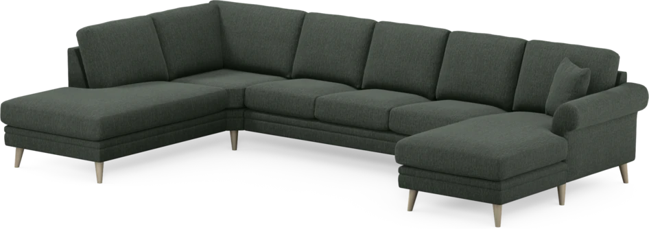 Eden - 3-sits soffa med divan vänster och schäslong höger - Grön
