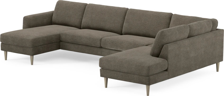 Bridge - 3-sits soffa med schäslong vänster och divan höger - Brun