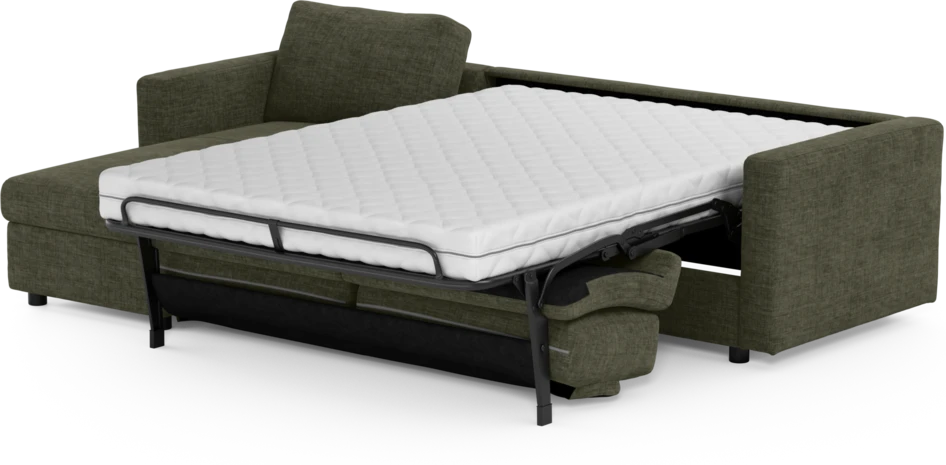 Lindö - Bäddsoffa 2,5-sits med schäslong, vändbar - Grön