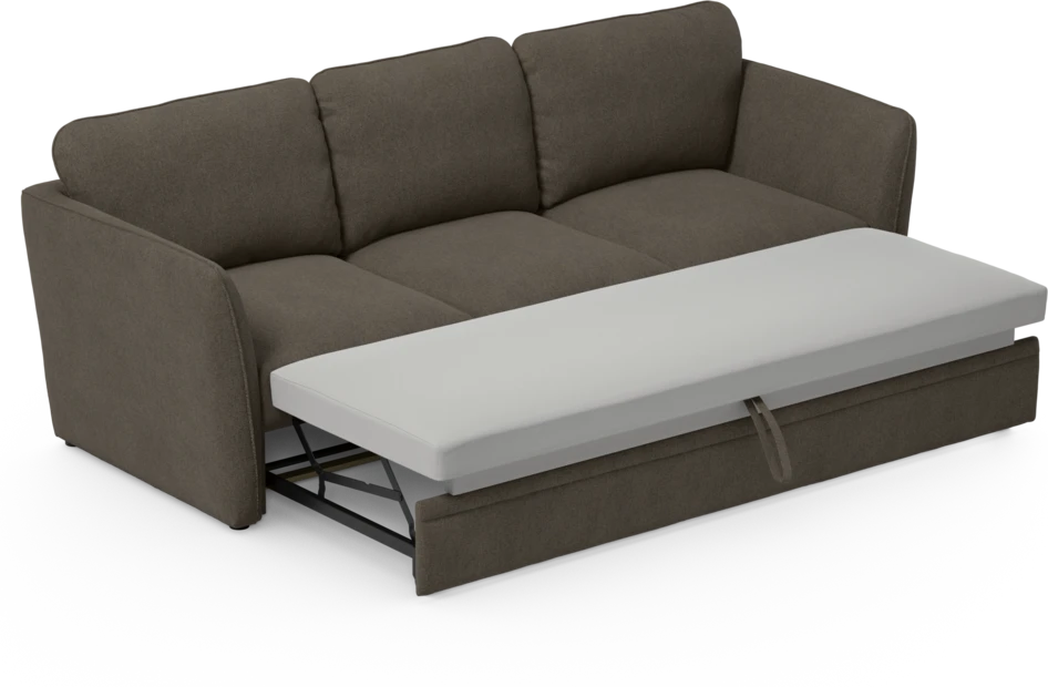 Öland - Bäddsoffa 3-sits, längsbäddad - Brun