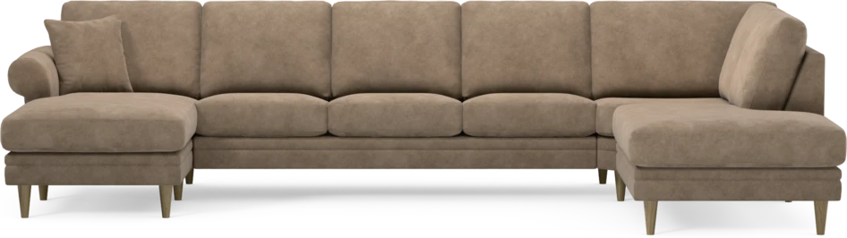 Eden - 3-sits soffa med schäslong vänster och divan höger - Beige