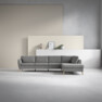 County - 3-sits soffa med divan höger - Grå