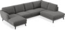 Madison Lux - 2-sits soffa med schäslong vänster och divan höger - Grå