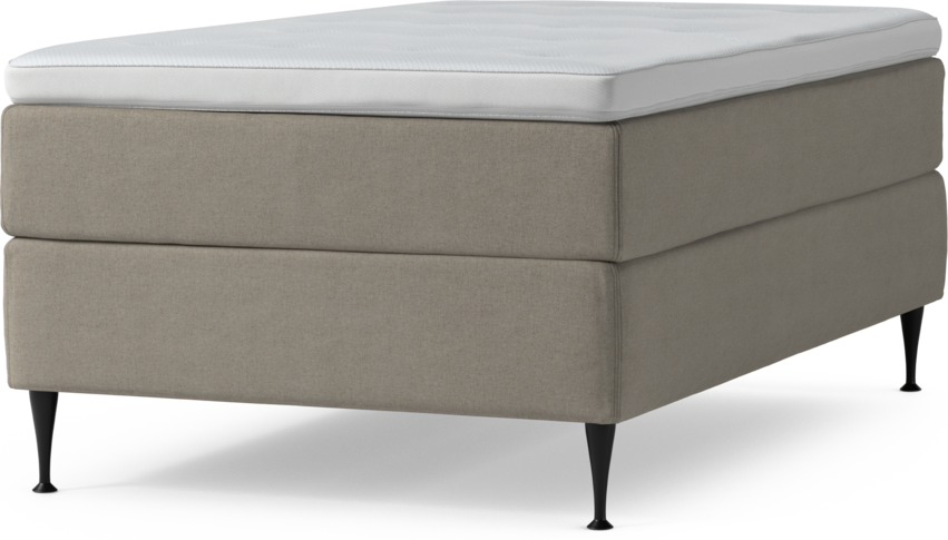 Delux Exclusive - Kontinentalsäng, enkelsäng 120 cm med bäddmadrass och sängben - Beige