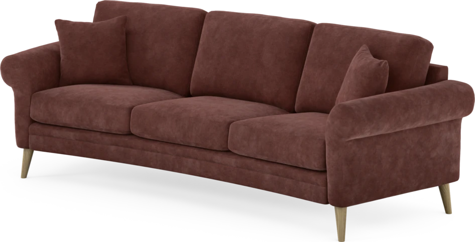Eden - 3-sits soffa svängd - Röd
