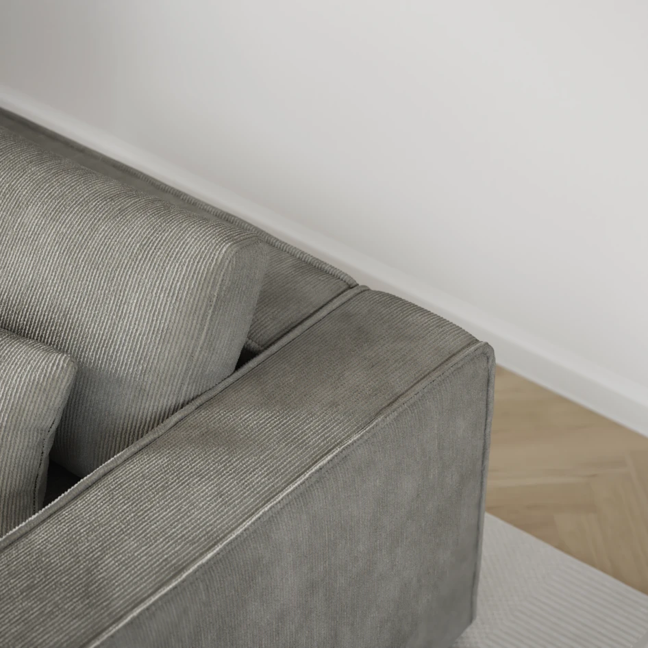 Ide - Bäddsoffa 3-sits med schäslong höger - Grå