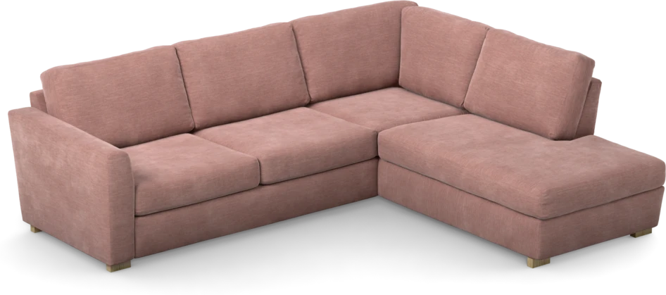 Friday - 2,5-sits soffa med divan höger - Rosa