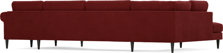 Bridge - 3-sits soffa med divan vänster och schäslong höger - Röd