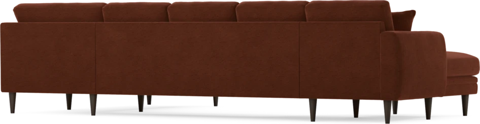 Eden - 3-sits soffa med schäslong vänster och divan höger - Orange