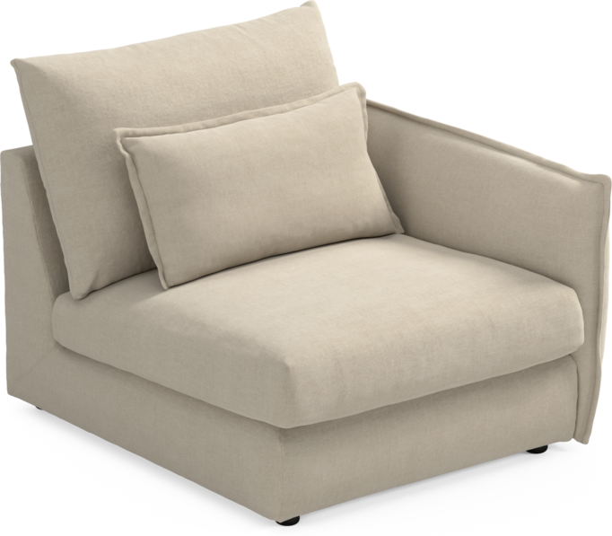 Pieces - 1-sits med armstöd höger - Beige
