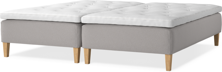 Delux Sense - Ramsäng, dubbelsäng med bäddmadrass - Grå