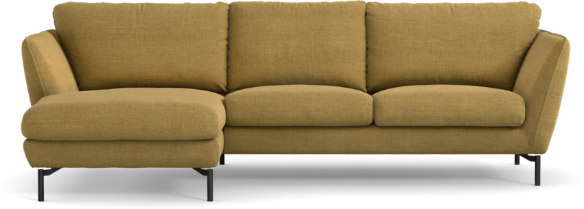 Madison Lux - 2-sits soffa med schäslong vänster - Gul