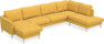 Bridge - 3-sits soffa med schäslong vänster och divan höger - Gul