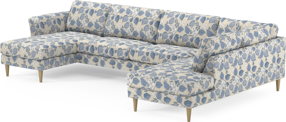 Bridge - 3-sits soffa med schäslong vänster och divan höger - Blå