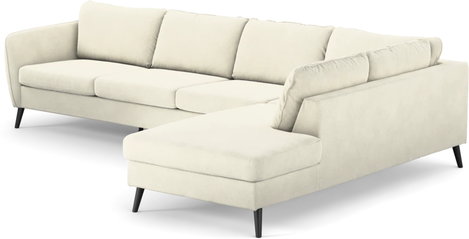 County - 3-sits soffa med divan höger - Vit