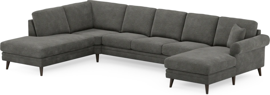 Eden - 3-sits soffa med divan vänster och schäslong höger - Grå